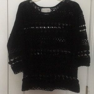 Black crochet sweater